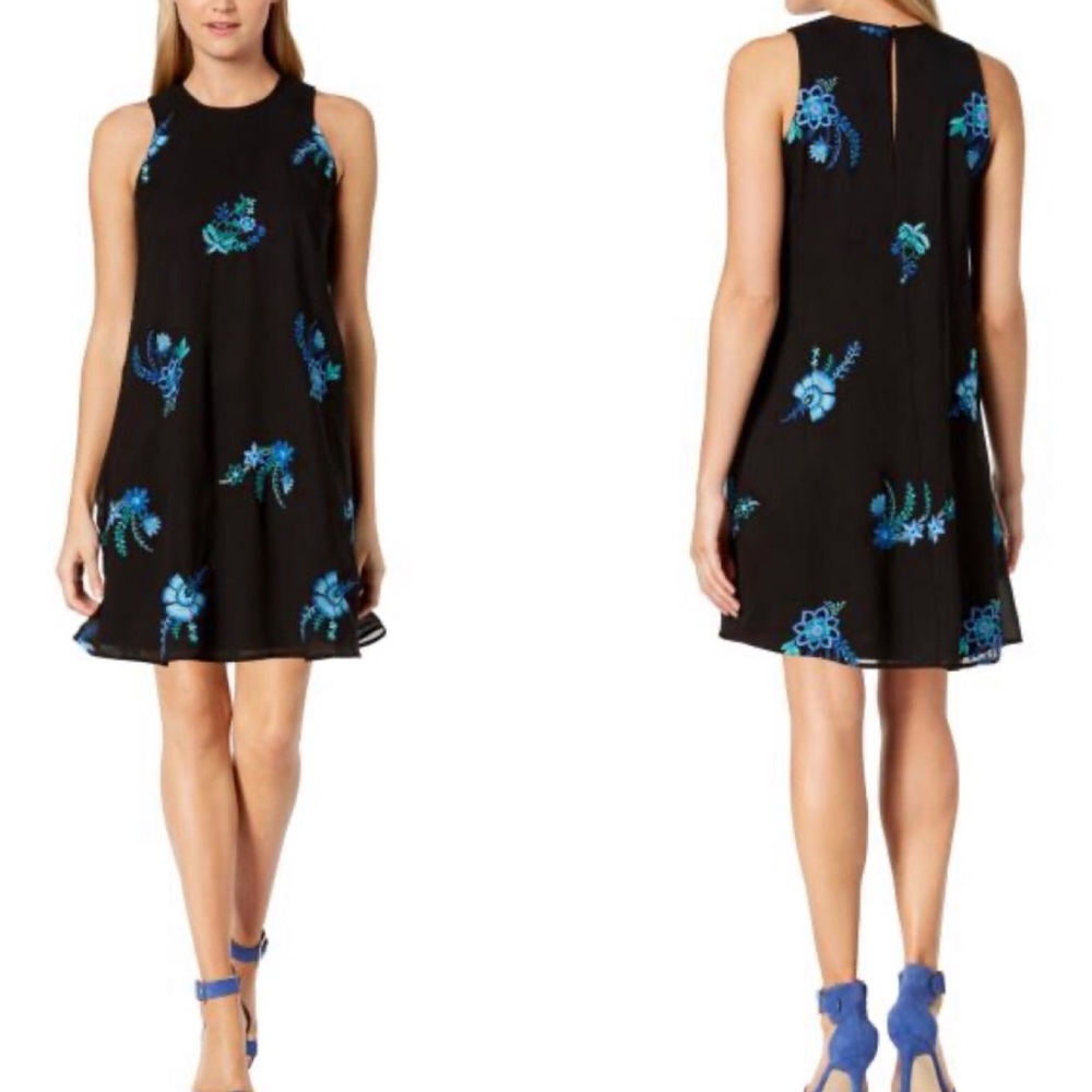 NWT Calvin Klein Floral Embroidered Trapeze Dress - Picture 2 of 11